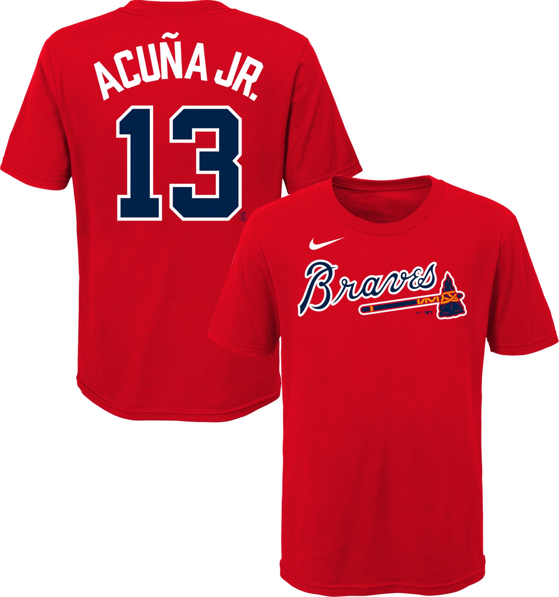 Nike / Youth Atlanta Braves Ronald Acuna Jr. #13 Red T-Shirt