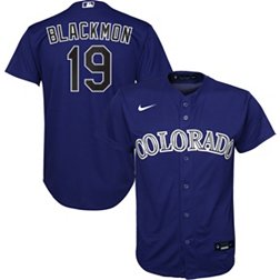 Colorado Rockies Stitches Button-Up Jersey - Black/Purple Jersey - Bluefink