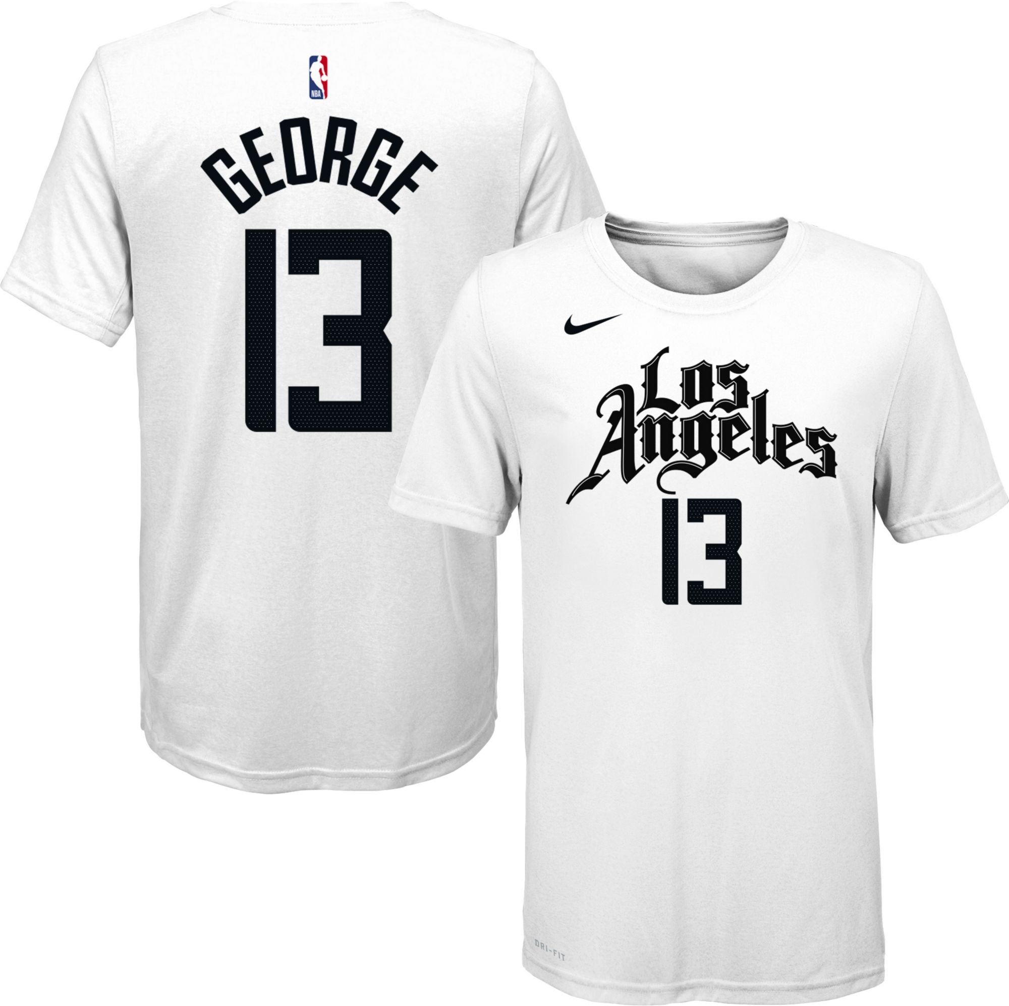 NEW CLIPPERS PAUL GEORGE #13 SWINGMAN CITY EDITION WHITE JERSEY