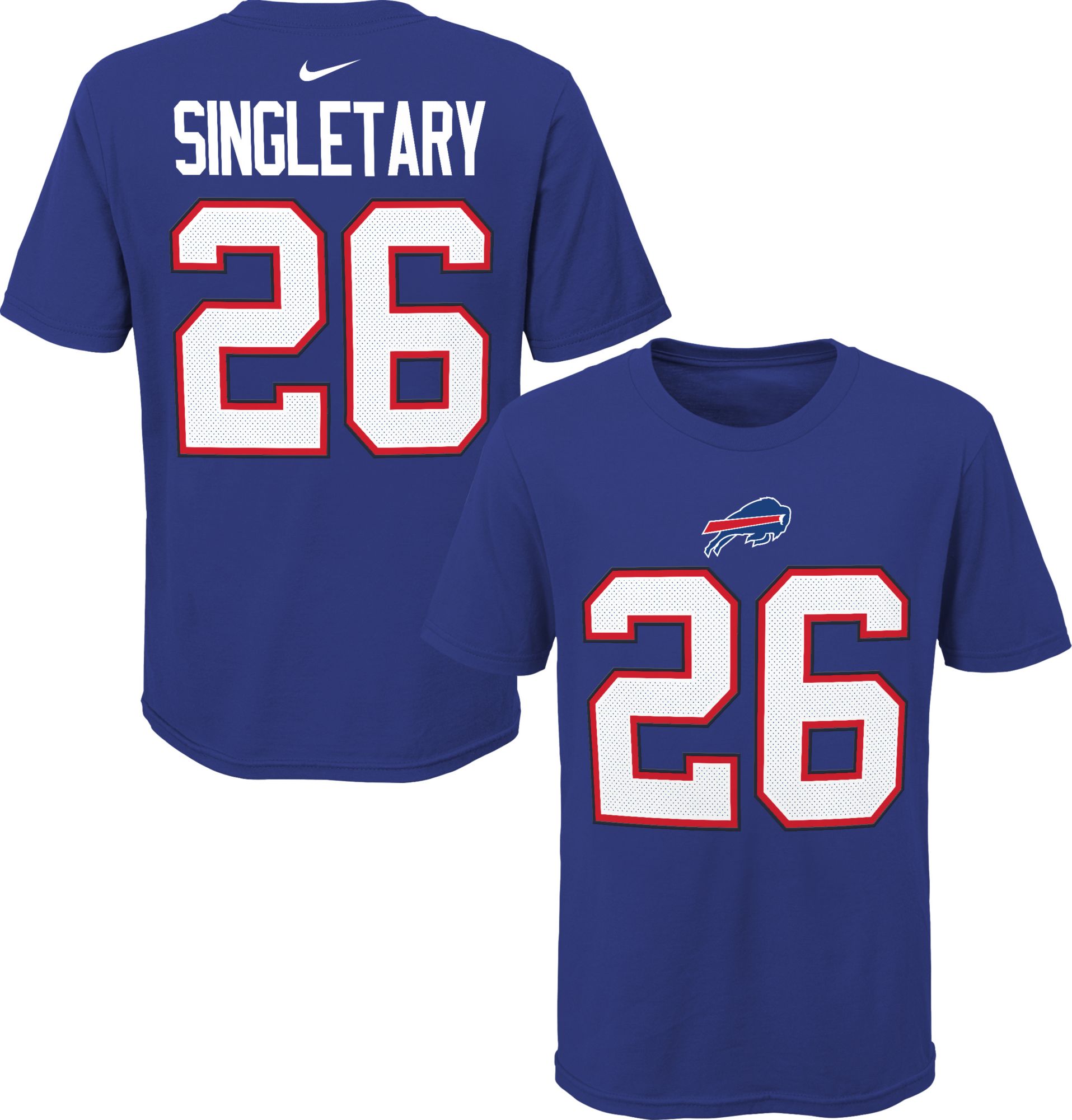 Nike / NFL Team Apparel Youth Buffalo Bills Devin Singletary #85 Royal Player  T-Shirt