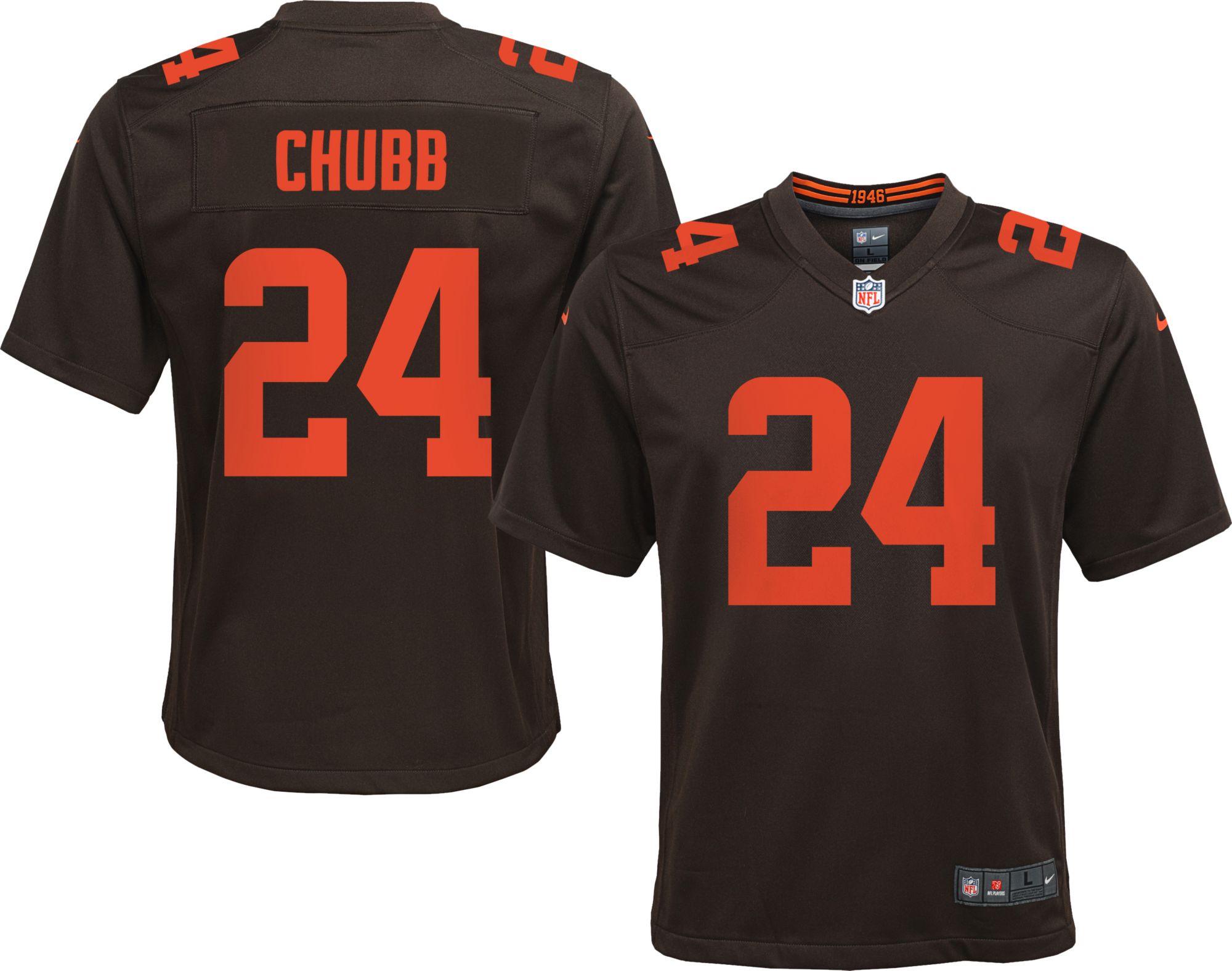 nick chubb white jersey