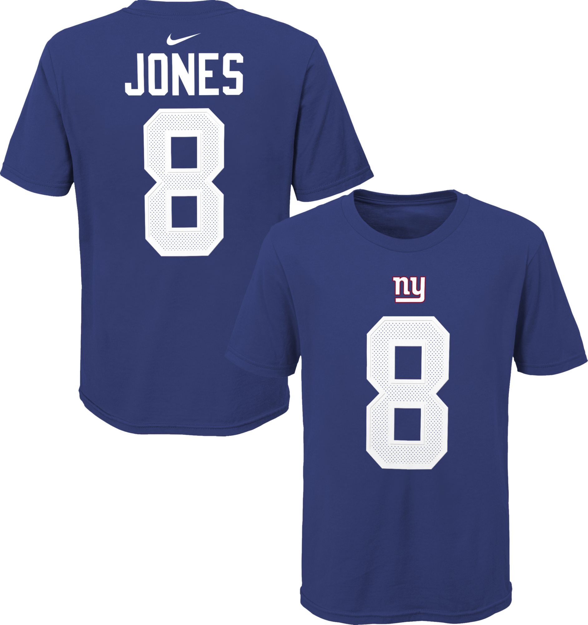 Nike / NFL Team Apparel Youth New York Giants Daniel Jones #85 Royal Player  T-Shirt