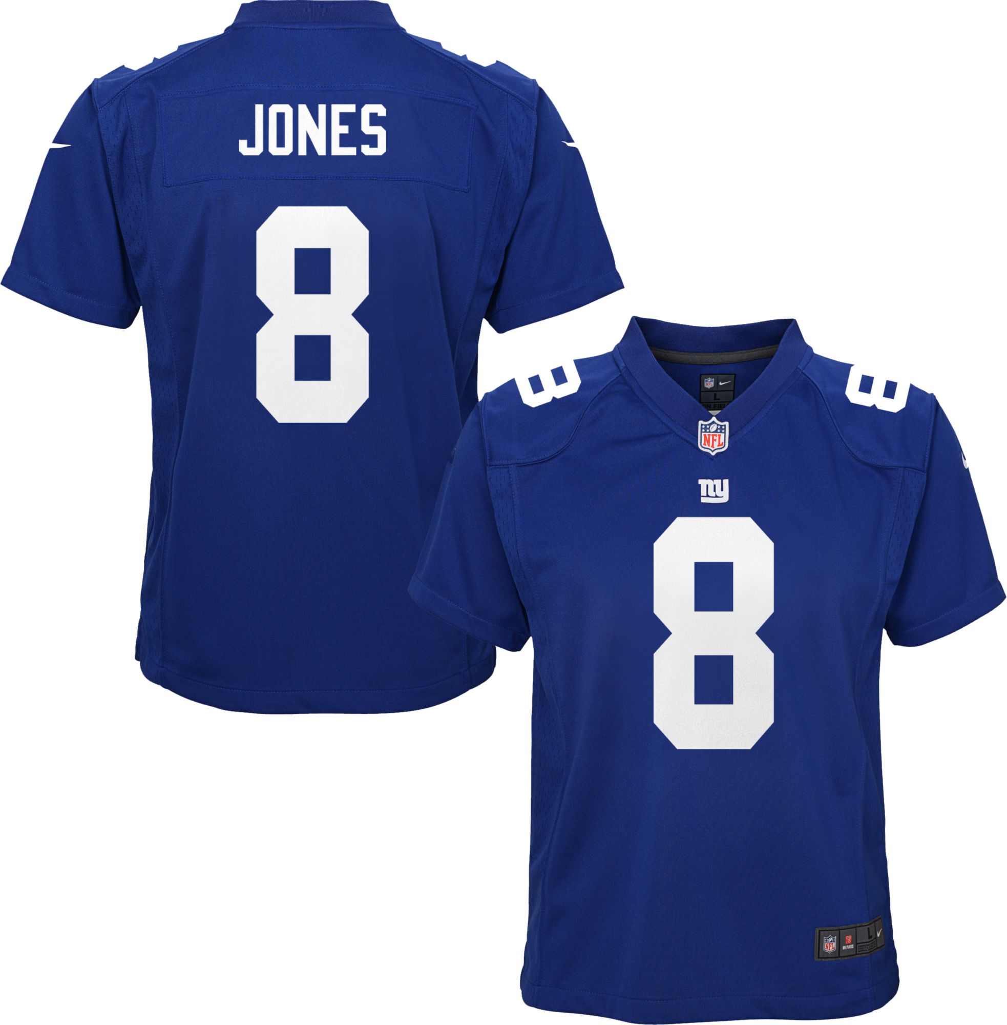 Nike / Youth New York Giants Daniel Jones #8 Royal Game Jersey