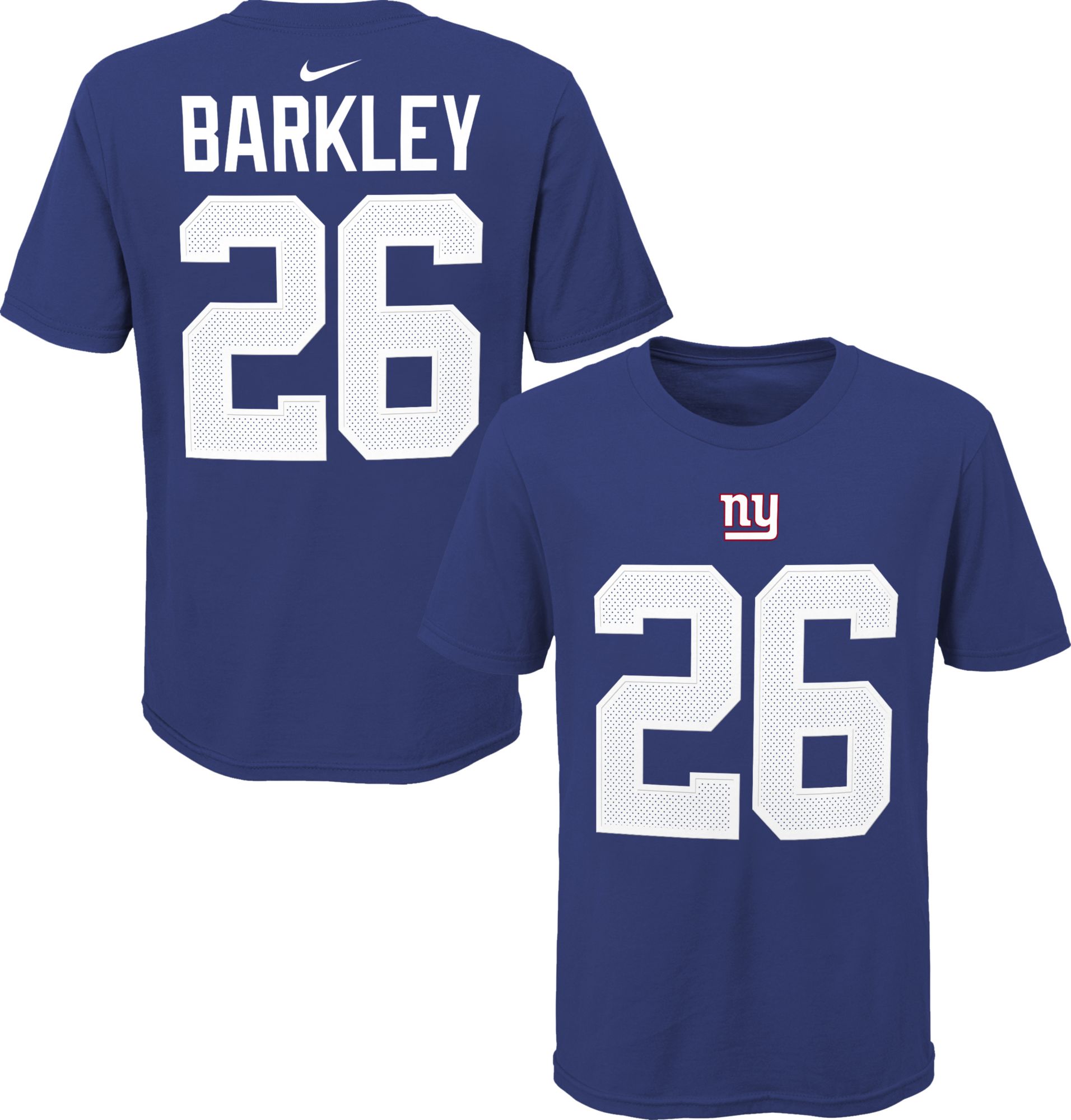 Nike / NFL Team Apparel Youth New York Giants Saquon Barkley #85 Royal  Player T-Shirt