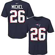 NFL Team Apparel Youth New England Patriots Sony Michel #85 Navy Player T-Shirt