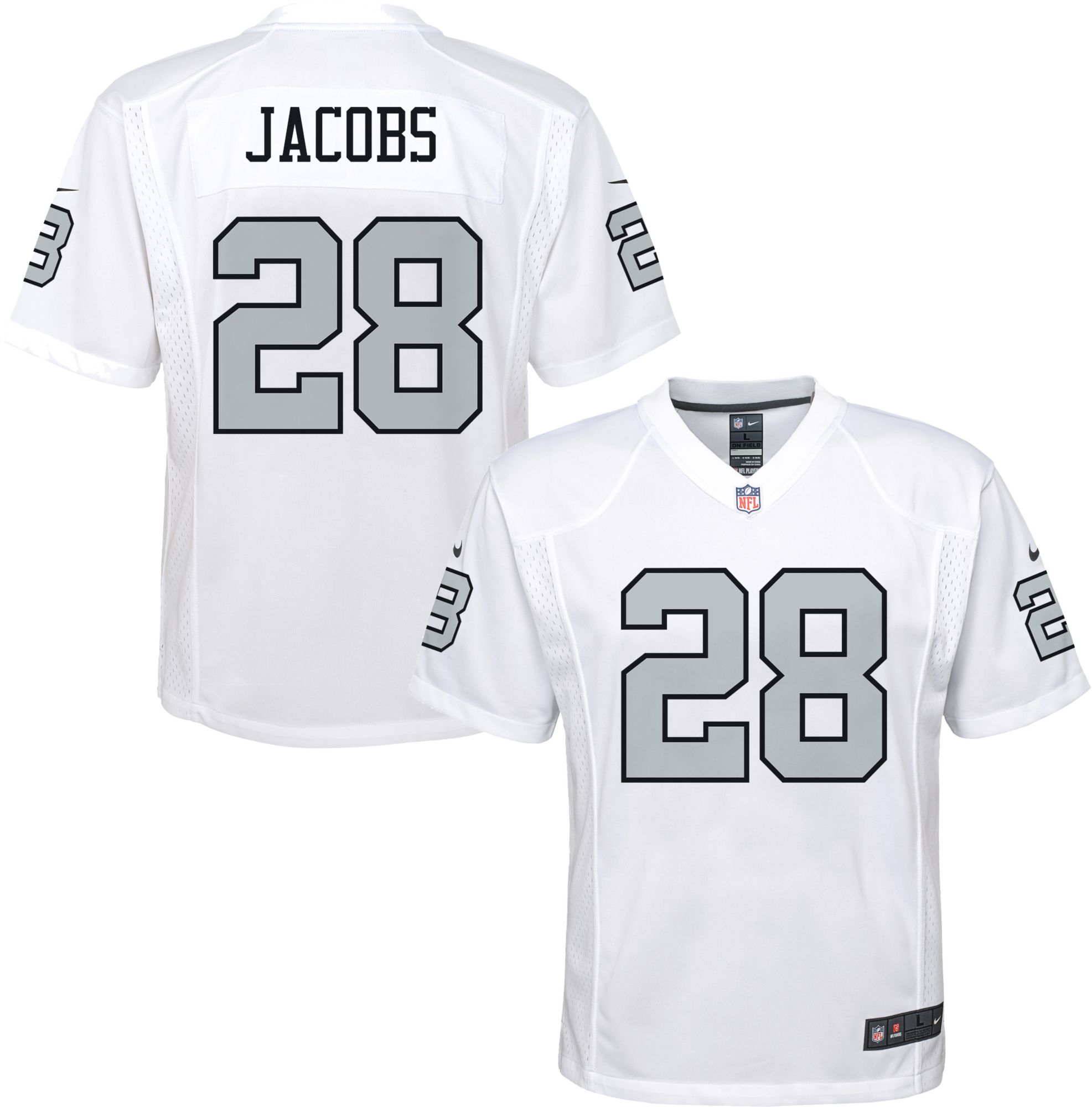 Nike Josh Jacobs Juvenile Game Jersey - Black - 5/6