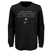 NFL Team Apparel Youth New Orleans Saints Black Cotton Long Sleeve T-Shirt
