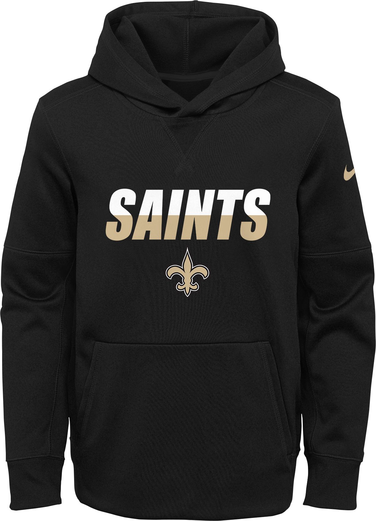 Nike / Youth New Orleans Saints Black Thermal Split Pullover Hoodie