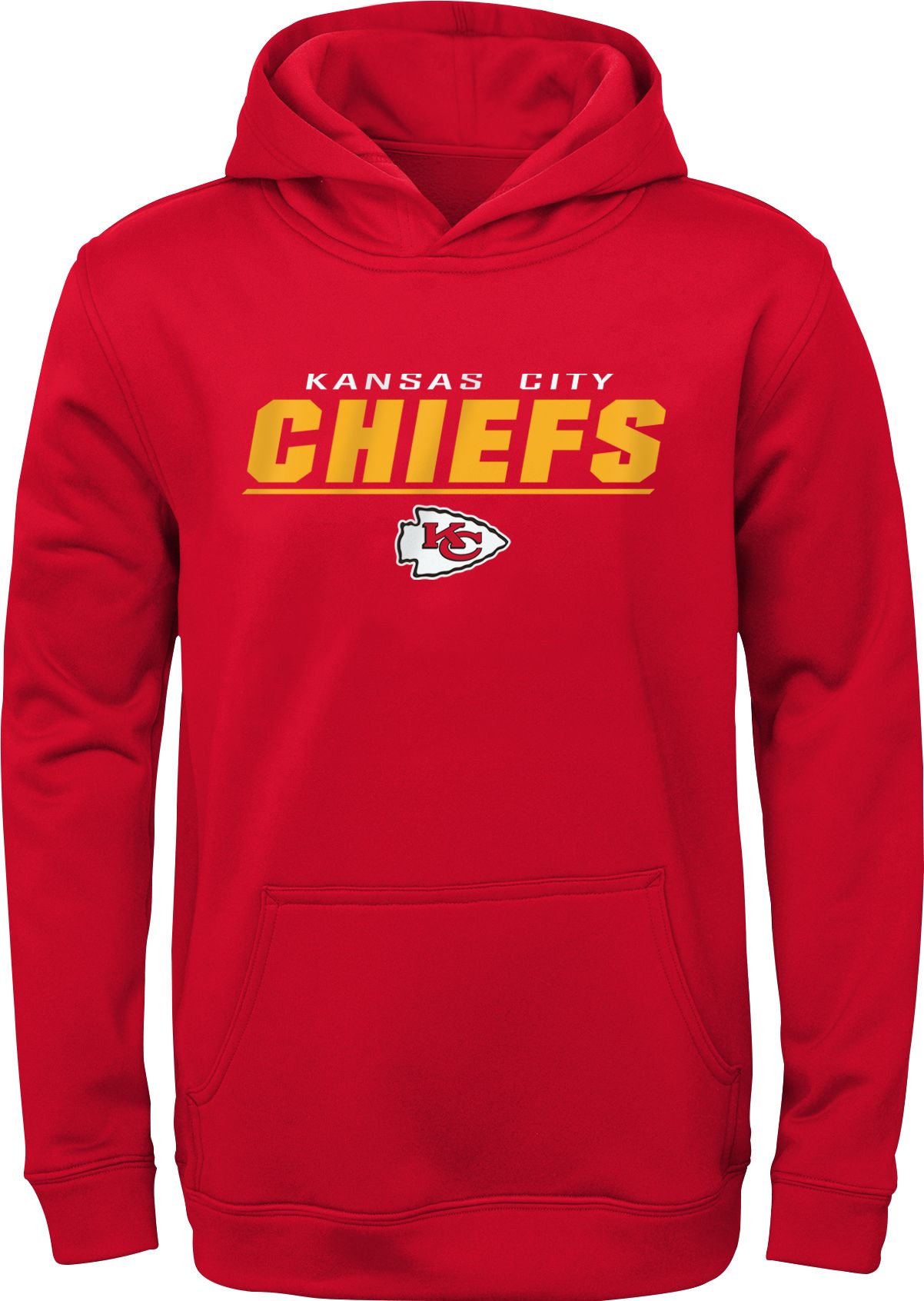 NFL Team Apparel Youth Kansas City Chiefs Static Red Pullover Hoodie