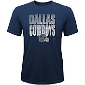 Dallas Cowboys Merchandising Youth Navy Stack Tri-Blend T-Shirt