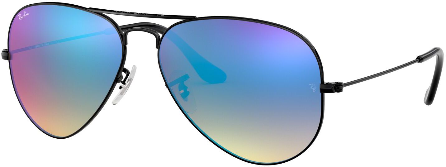 Photos - Sunglasses Ray-Ban Aviator Large Metal , Men's, Black/Blue 20OAKUVTRLRGMTLB 