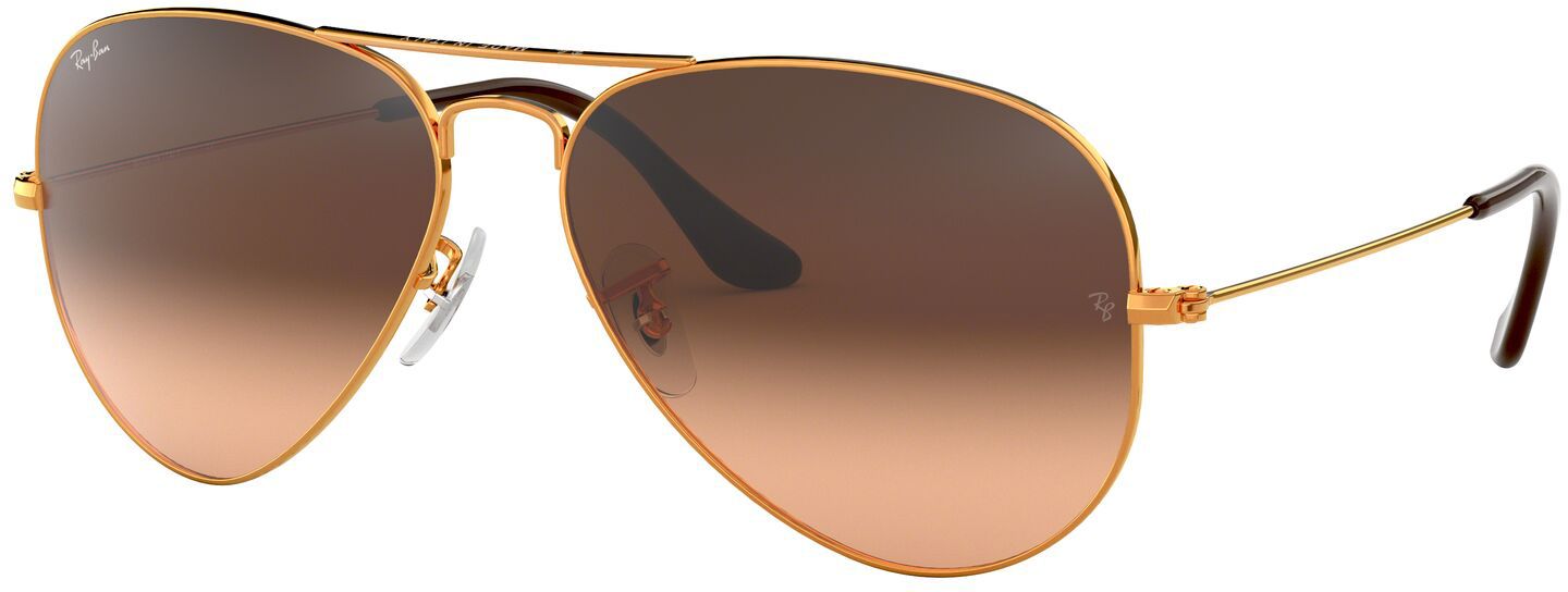 Photos - Sunglasses Ray-Ban Aviator Large Metal , Men's, Bronze/Pink 20OAKUVTRLRGMTL 