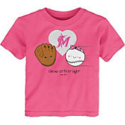 Gen2 Youth Toddler Girl's Miami Marlins Pink ‘Glove at First Sight' T-Shirt