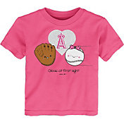 Gen2 Youth Toddler Girl's Los Angeles Angels Pink ‘Glove at First Sight' T-Shirt