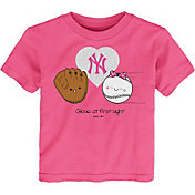 Gen2 Youth Toddler Girl's New York Yankees Pink ‘Glove at First Sight' T-Shirt