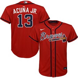 Nike Youth Replica Atlanta Braves Ronald Acuna Jr. #13 Cool Base Red Jersey