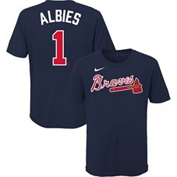Atlanta Braves 1 Ozzie Albies Green Salute to Service Stitched Baseball  Jersey