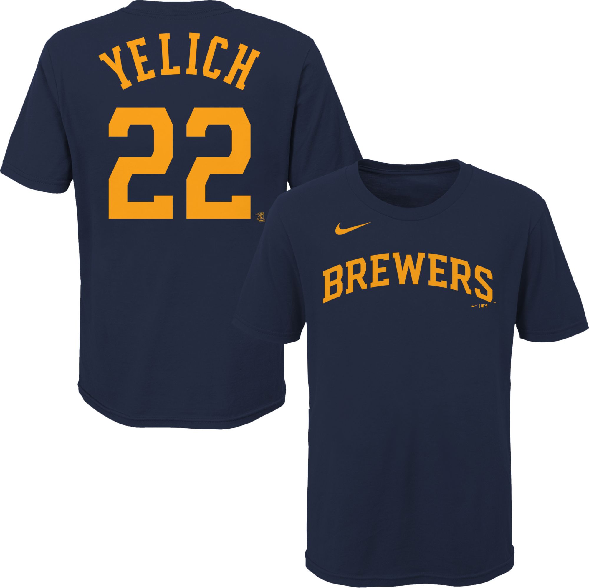 Toddler Nike Christian Yelich Powder Blue Milwaukee Brewers 2022 City Connect Name & Number T-Shirt Size: 2T