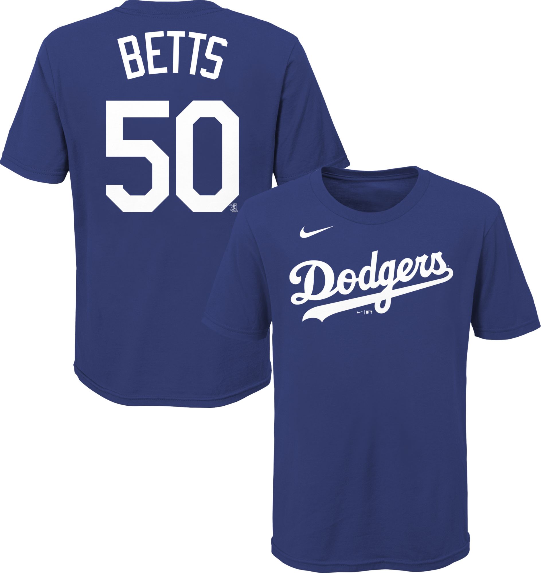 Youth Los Angeles Dodgers Mookie Betts #50 Blue T-Shirt