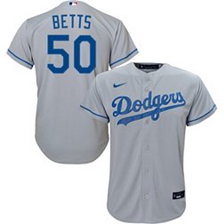 Nike Youth Replica Los Angeles Dodgers Mookie Betts #50 Cool Base Gray Jersey