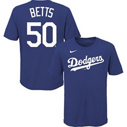 Nike Boys' Los Angeles Dodgers Mookie Betts #50 Blue T-Shirt