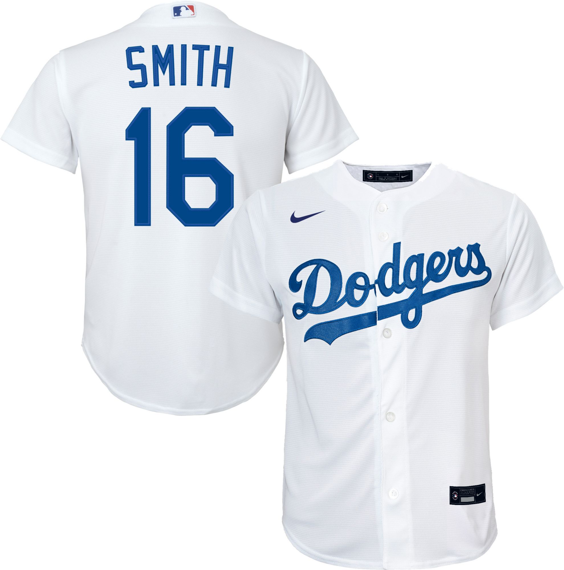 Youth Replica Los Angeles Dodgers Will Smith #16 Cool Base White Jersey