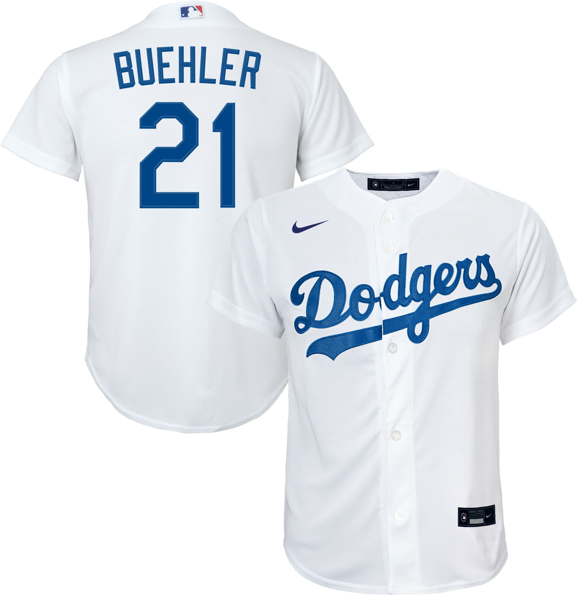 Nike Men's Los Angeles Dodgers Walker Buehler #21 Royal Cool Base Alternate  Jersey