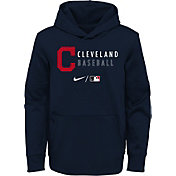 Nike Youth Cleveland Indians Sideline Therma-FIT Blue Pullover Hoodie