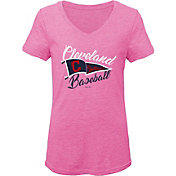 Gen2 Youth Girls' Cleveland Indians Pink Fly the Flag V-Neck T-Shirt