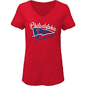 Gen2 Youth Girls' Philadelphia Phillies Red Fly the Flag V-Neck T-Shirt