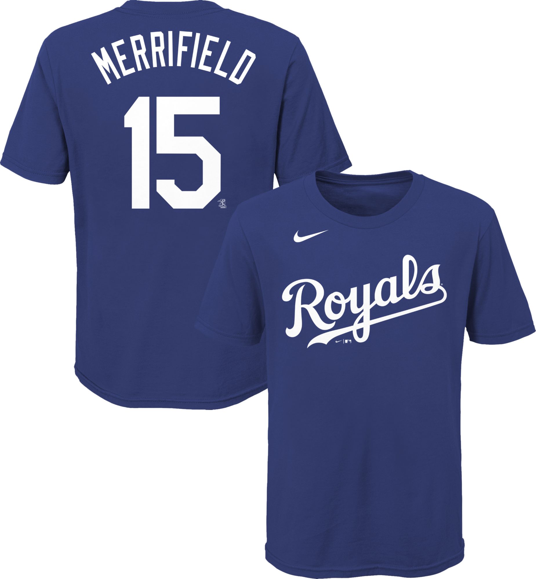 Nike / Youth Kansas City Royals Whit Merrifield #15 Blue T-Shirt