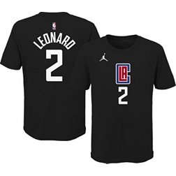 Jordan Youth Los Angeles Clippers Kawhi Leonard #2 Statement Black T-Shirt