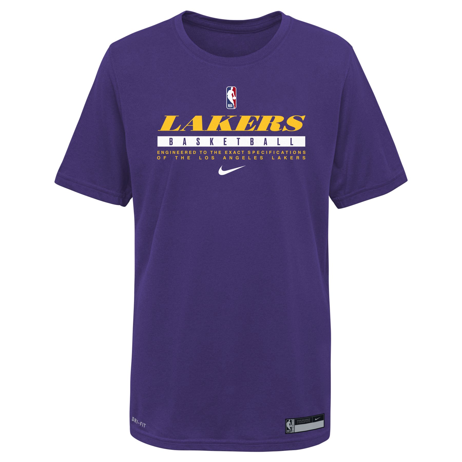 Nike / Youth Los Angeles Lakers Purple Practice Performance T-Shirt