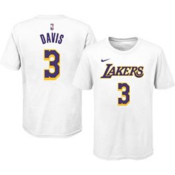 Nike Youth Los Angeles Lakers Anthony Davis #3 Cotton White T-Shirt