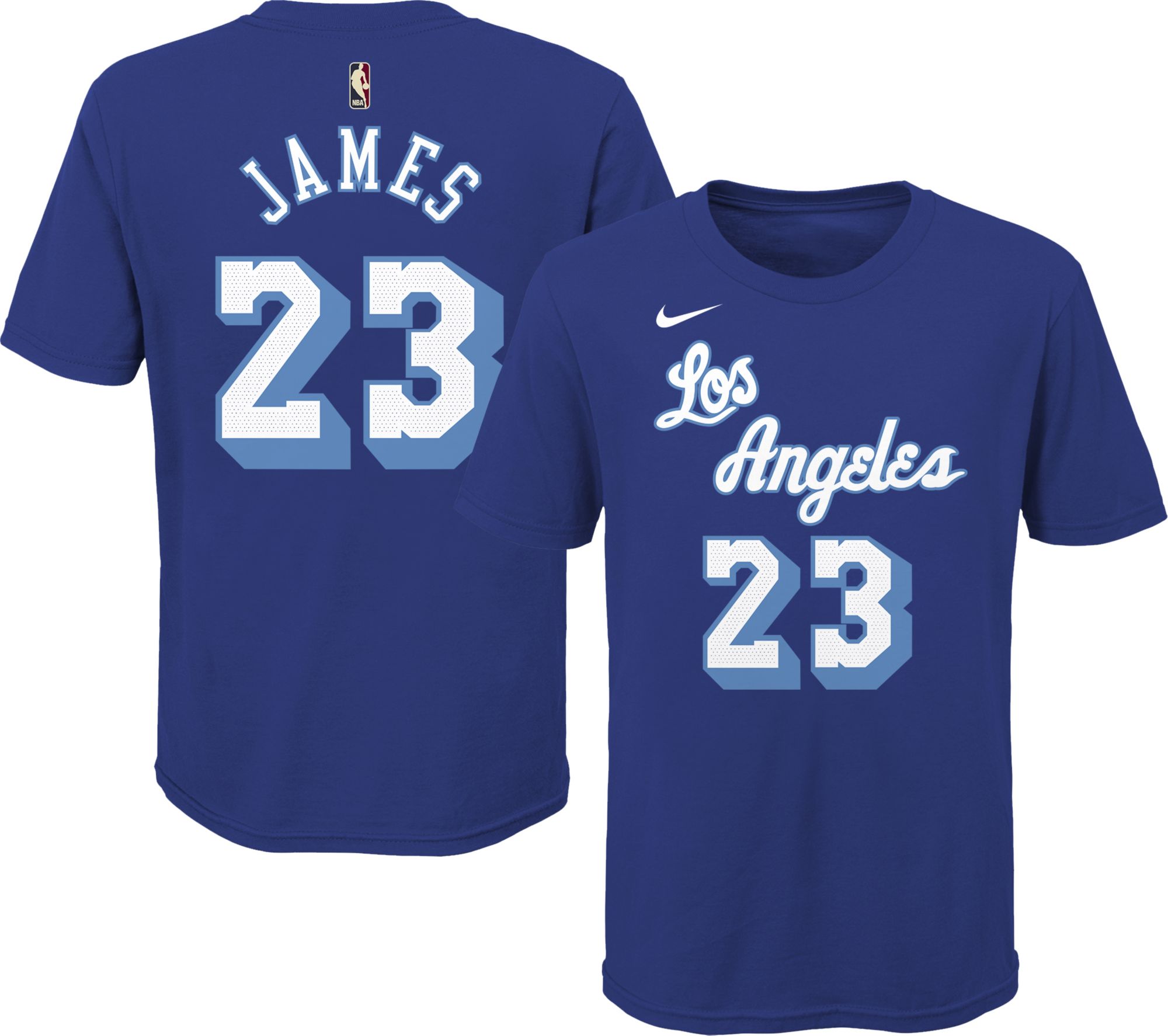 Nike Youth Los Angeles Lakers LeBron James #23 White T-Shirt, Boys', Large
