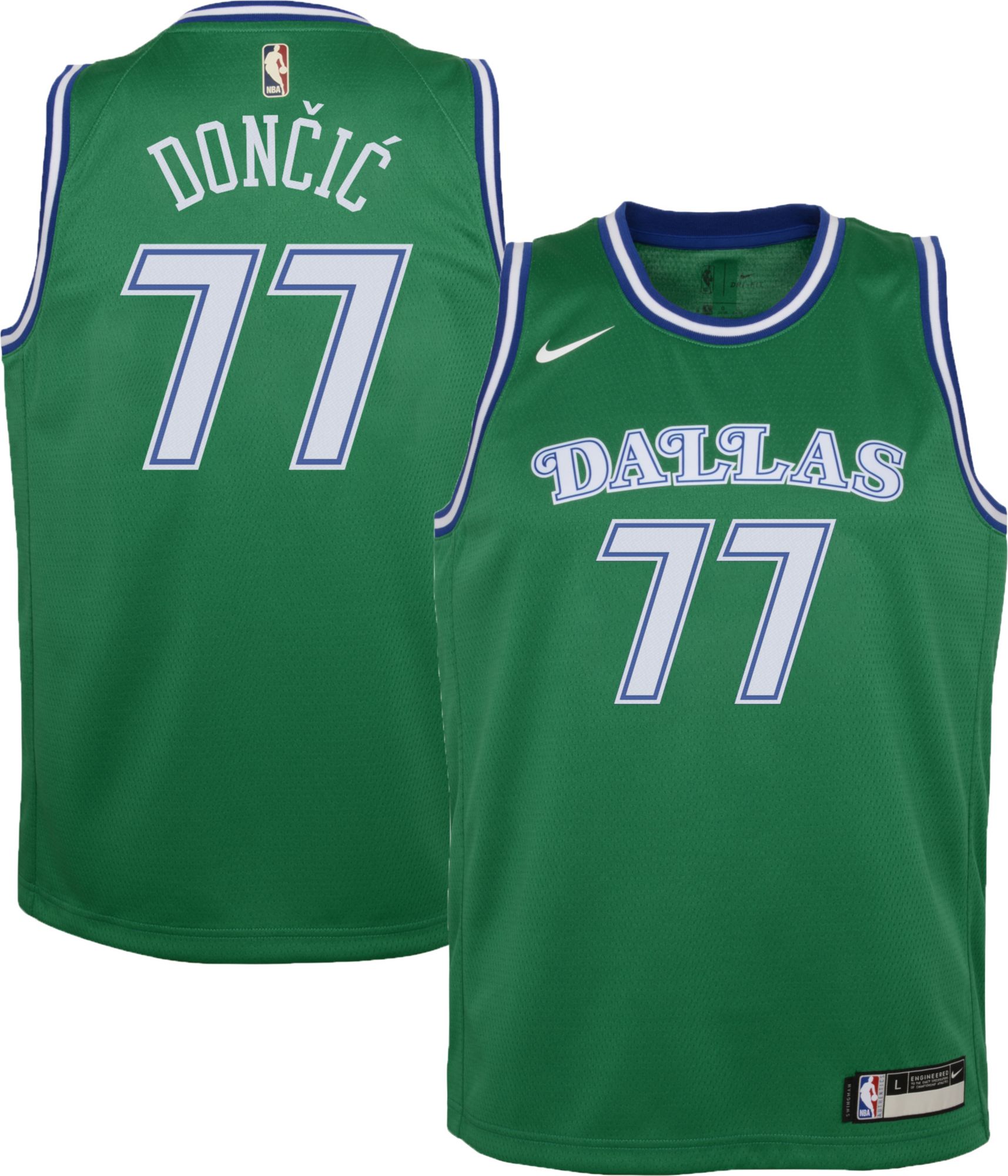 Nike Youth Dallas Mavericks Luka Doncic #77 Navy Dri-FIT Swingman