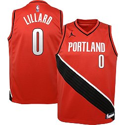 Jordan Youth Portland Trail Blazers Damian Lillard #0 Red 2020-21 Dri-FIT Statement Swingman Jersey