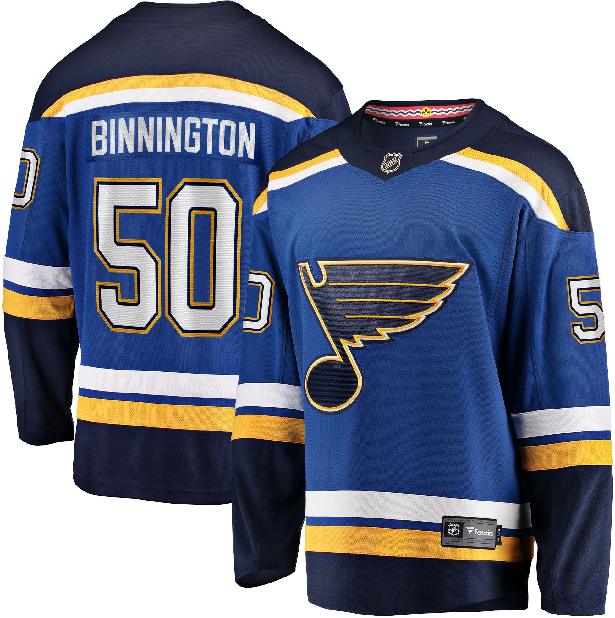 NHL Men's St. Louis Blues Jordan Binnington #50 Breakaway Home Replica Jersey - Blue