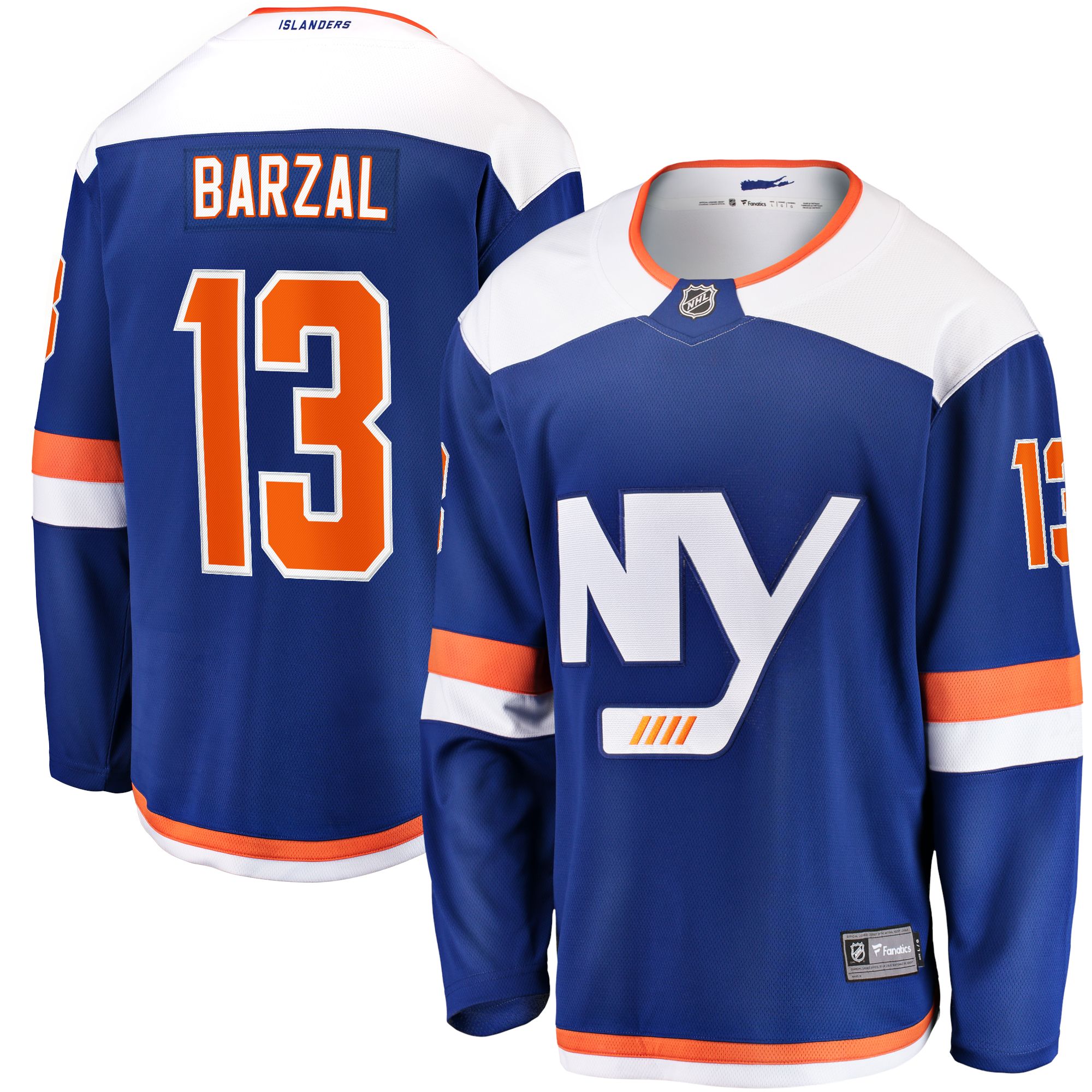 NHL Men's New York Islanders Mathew Barzal #13 Breakaway Alternate Replica Jersey