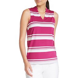 PUMA Women's CLOUDSPUN Valley Stripe Sleeveless Polo