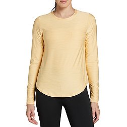 Women's Solid Color Long Sleeve T-Shirt, Half Zip Slim Sports T-Shirt,  Women's Tops
