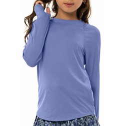 Lucky in Love Girls' Athletic Crew Long Sleeve Tennis Top