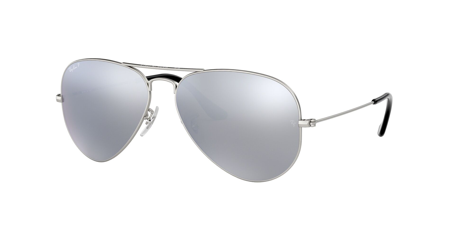 Photos - Sunglasses Ray-Ban Aviator Large Metal Gradient , Men's, Dark Grey Mir Polr 