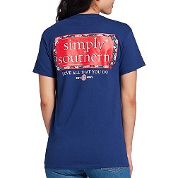 Simply Southern Women's Merica Logo Short Sleeve Graphic T-Shirt