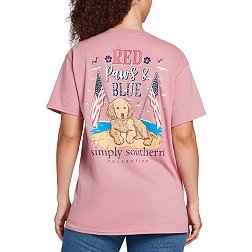 Simply Southern Women's Redpaws Short Sleeve Graphic T-Shirt
