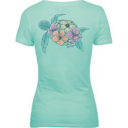 Salt Life Women's Tropical Turtle V-Neck Shirt