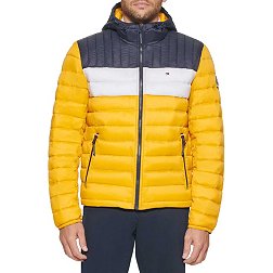 Tommy Hilfiger Men's Quilted Lightweight Colorblock Hooded Puffer Jacket