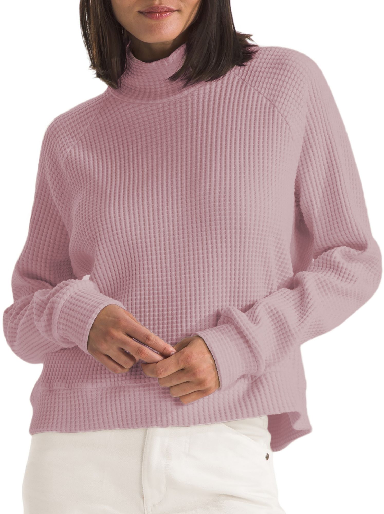 The North Face Women's Chabot Mock Neck Long Sleeve Sweater - Pink