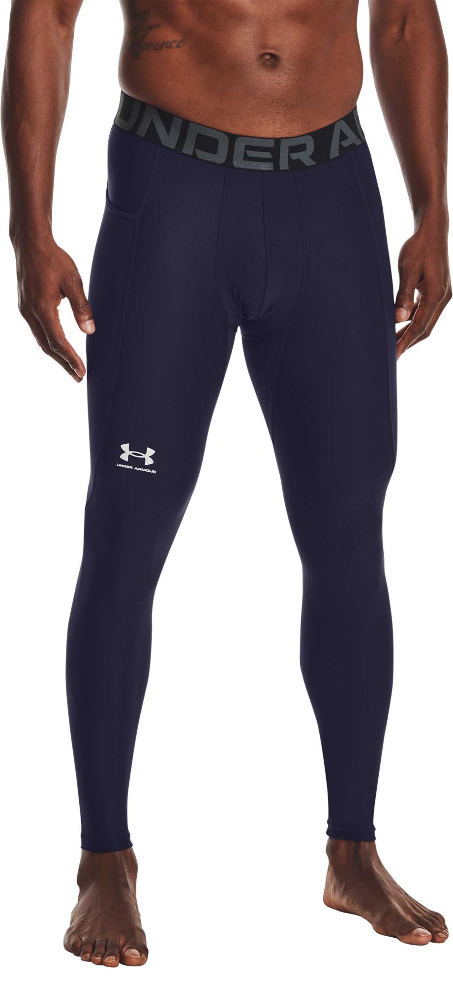 Under Armour Men's HeatGear Armour Leggings Midnight Navy/White thumbnail
