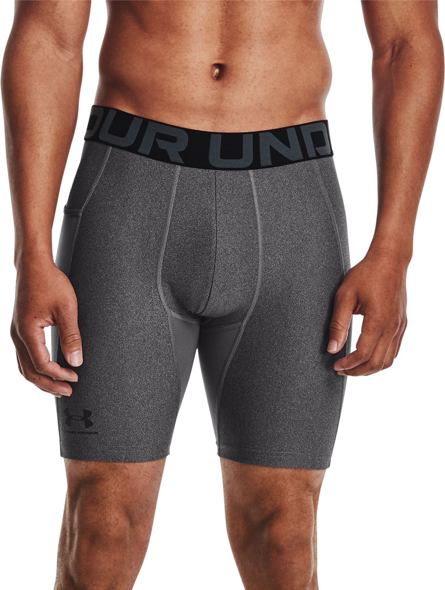 Under Armour Men's HeatGear Compression 6" Shorts Carbon Heather/Black thumbnail